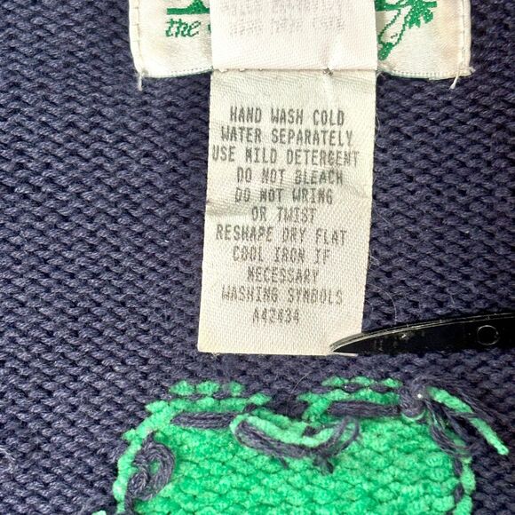 Quacker Factory Sweater Womens Plus 1X Navy Blue St Patricks Day Green Shamrock - Picture 5 of 16